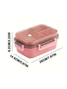 1pc 2 Layer Compartment Lunch Box, School Lunch Box With Fork And Spoon,Food Containers For Women & Men, Students,Set Of Utensil , Bento Lunch Box, Microwavable,Food Container(Pink),Back To School Christmas For Holiday Gift Giving