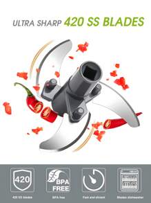 1 pieza Picadora de verduras de cocina, procesador de alimentos manual multifuncional, picadora de ajo de tracción manual portátil, cortadora de cebolla para verduras, jengibre, frutas, nueces, hierbas, etc. (2 tamaños disponibles: 500 ml, 900 ml) Gris, Navidad