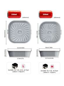 SHEIN Basic living 1pc Simple Grey Air Fryer Liner, Silicone Air Fryer Pot For Household Baking Air Fryer Kitchen Air Fryer Liners Air Fryer Paper Airfryer Air Frier - Grey - View 7