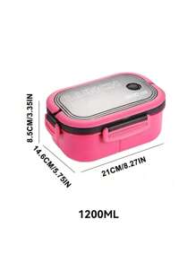 1pc Lunch Box,Bento Box For School,Microwaveable Double-Layer Compartment Lunch Box With Handle For Women & Men, Students,Set Of Utensil , Bento Lunch Box, Back To School, Microwavable, Food Container(Pink), School Stuff, Christmas For Holiday Gift Giving - Pink - View 7