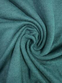 INAWLY Camiseta feminina plus size com decote em V, manga comprida, solta, estilo morcego, de malha macia, outono/inverno - Verde-azulado - Ver 7