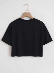 INAWLY Camiseta corta con gráfico floral y de letras, camisetas gráficas para mujer
