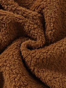 Cozy Pixies 2件套男童卡通熊图案保暖连帽长袖圆领上衣和松紧腰九分裤套装，棕色，男童两件套，男童棕色熊图案套装，幼儿棕色羊羔绒套装，男童冬季睡衣，男童棕色套装，男童棕色两件套，幼儿棕色羊羔绒套装，男童熊图案秋季套装