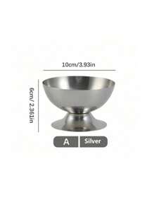 1 件装甜点盘不锈钢冰淇淋杯，高杯碗下午茶布丁甜点杯可爱盘子烛台