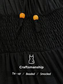 Elenzga 女式休闲万圣节舒适合身腰部无袖吊带连衣裙，春夏 - 黑色 - 查看 8