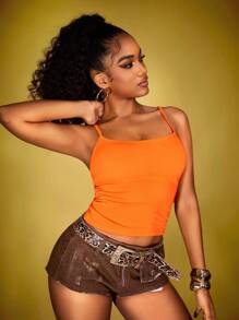 Zyxie 女式纯色褶皱修身休闲背心