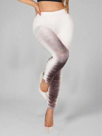 Sirith سروال ضيق نسائي ذو طبعة صبغ التعتيق ذو خصر عالي متعدد الاستخدامات