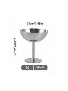 1 件装甜点盘不锈钢冰淇淋杯，高杯碗下午茶布丁甜点杯可爱盘子烛台