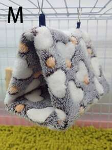 1 件柔软舒适温暖毛绒心形图案三角形吊床鸟巢，适合玄凤鹦鹉、鹦鹉和其他中小型鹦鹉睡觉、休息、玩耍。多种尺寸和颜色选择，可拆卸金属挂钩用于清洁，适用于秋季和冬季