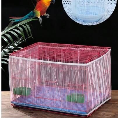 鸟笼罩网状透明防护罩，用于鹦鹉和盆景植物的防尘，有大、中、小三种尺寸可供选择