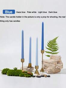 Una caja de cuatro velas sin humo de 25 cm de largo con degradado de color, velas para fiestas, velas para cena a la luz de las velas, decoración del hogar, velas de cumpleaños, una variedad de colores, fiestas de banquete, bodas románticas, decoración de salones - Multicolor - Ver 5