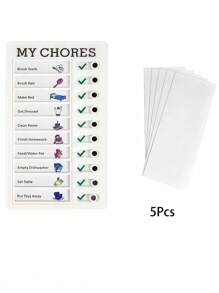 Portable Chore Chart Memo Board, To Do List Checklist Board Detachable Reusable Plastic Planner DIY Message Home Travel Planning Reminder Chart Wedding Birthday Decorations Decor School Stuff Stationery For School