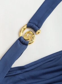 Sweetra 新款吊带螺旋金色珠宝束腰蛋糕裙下摆迷你连衣裙，适合女士