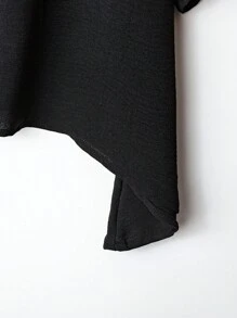 EMERY ROSE 大尺碼女士深藍色蝙蝠袖圓領衫和闊腿褲組合套裝，夏季款式帶口袋