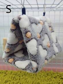 1 件柔软舒适温暖毛绒心形图案三角形吊床鸟巢，适合玄凤鹦鹉、鹦鹉和其他中小型鹦鹉睡觉、休息、玩耍。多种尺寸和颜色选择，可拆卸金属挂钩用于清洁，适用于秋季和冬季