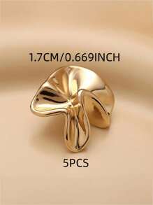 5pcs Abstract Design Button, Decorations Valentine's Day, Valentines Wedding, Birthday Craft Sewing Supplies  Sewing Accessories - Gold - View 10