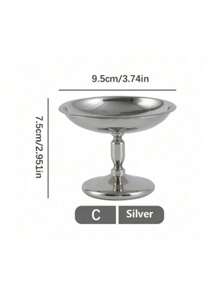 1 件装甜点盘不锈钢冰淇淋杯，高杯碗下午茶布丁甜点杯可爱盘子烛台