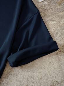 INAWLY Letter Graphic Tee Graphic Tees Women Tops - Navy Blue - View 3