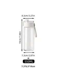 SHEIN Basic living 1PC Water Bottle  Wide Mouth Water Bottle Transparent Water Jug Leakproof Durable Removable Strainer For Fitness, Gym, Outdoor Sport - White - View 9