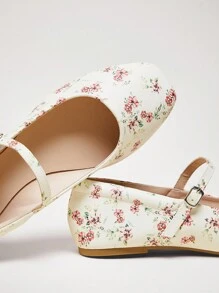 SHUZIA 女士优雅花卉印花方头玛丽珍鞋 - 彩色 - 查看 5