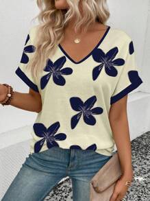 EMERY ROSE 女士畅销花卉图案休闲T恤 - 彩色 - 查看 7