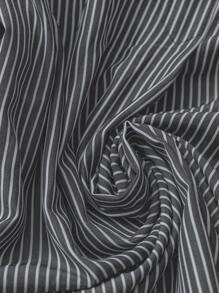 Rusticease Blusa de rayas con bajo curvo de estilo informal de vacaciones para tallas grandes