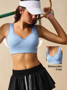 VARSIVA 撞色修身短款运动背心 - 彩色 - 查看 4