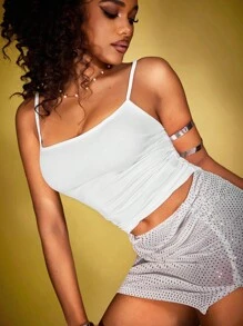 Zyxie 女士纯色简约休闲背心，时尚日常穿着 - 白色 - 查看 4