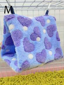 1 件柔软舒适温暖毛绒心形图案三角形吊床鸟巢，适合玄凤鹦鹉、鹦鹉和其他中小型鹦鹉睡觉、休息、玩耍。多种尺寸和颜色选择，可拆卸金属挂钩用于清洁，适用于秋季和冬季