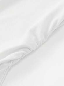 INAWLY Áo thun nữ cổ tròn, ôm eo, thoải mái cho mùa hè - trắng - Xem 5