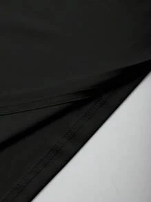 Manfinity Dauomo Men's Black Crew Neck Short Sleeve Basic Casual T-Shirt - Black - View 7