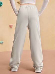 JNSQ Tween Mädchen Oversized Sweatshirt & Hosen Set mit elastischem Bund, lustiger Buchstaben-Muster, weite Passform Jogginghose, geeignet für Herbst/Winter Alltagstragen, Outdoor-Aktivitäten, Urlaub, Streetwear, Party und Lässig