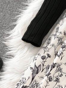 Sparklyn Tween Girls Casual Fashion Daily Waist Tie Long Sleeve Dress Fall Winter