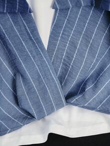 Franclia 女式条纹拼布露肩上衣，夏季