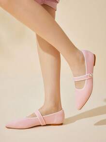 CUCCOO BASICS Damskie płaskie, dzianinowe półbuty z noskiem w szpic, wygodne, oddychające, codzienne/robocze - Różowy - Zobacz 8