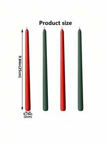 Una caja de cuatro velas sin humo de 25 cm de largo con degradado de color, velas para fiestas, velas para cena a la luz de las velas, decoración del hogar, velas de cumpleaños, una variedad de colores, fiestas de banquete, bodas románticas, decoración de salones - Multicolor - Ver 10