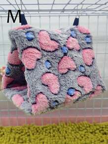 1 件柔软舒适温暖毛绒心形图案三角形吊床鸟巢，适合玄凤鹦鹉、鹦鹉和其他中小型鹦鹉睡觉、休息、玩耍。多种尺寸和颜色选择，可拆卸金属挂钩用于清洁，适用于秋季和冬季