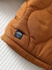 Cozy Pixies 男女宝宝秋冬季加厚保暖连帽外套，可爱小熊耳朵设计，加厚保暖，运动休闲百搭，防寒时尚外套，冬季绗缝外套，男宝宝冬季外套，男童秋季外套，连帽外套 - 棕色 - 查看 7