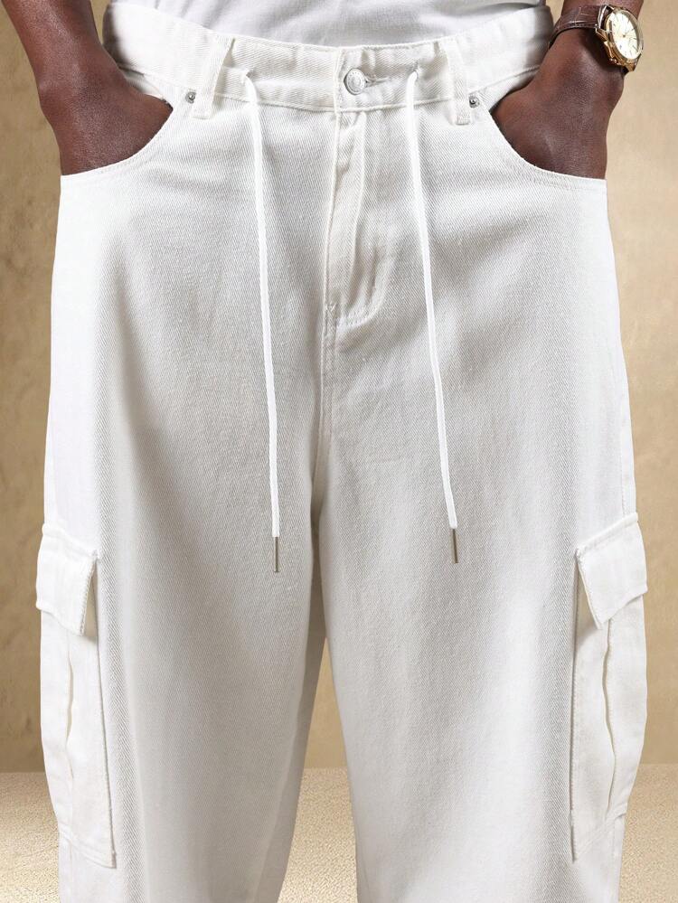Cargohose aus Baumwolle mit weitem Bein und mehreren Taschen