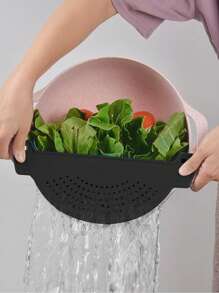 1 件装夹式过滤器，塑料沥水器，漏斗，半月形食物过滤板，沥水筛，适用于面食蔬菜水果厨房小工具厨房水槽过滤器，适合所有锅碗瓢盆