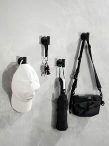 2 件黑色不锈钢浴室挂钩，粘性壁挂式挂钩，适用于浴室、卧室、厨房、家居浴室装饰浴室收纳夏季 - 黑色 - 查看 2