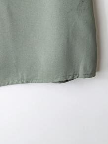 EMERY ROSE 2pcs Plus Size Set: Solid Color Round Neck Short Sleeve T-Shirt And Pants, Fashionable For Summer,Vacation Outfits Woman - Green - View 7