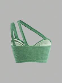 SHEIN 3pcs/Set Casual Outfit For Teens & Young Girls, Including Semi-Sheer Blouse, Camisole Top With Built-In Bra, And Simple Versatile Pants, Suitable For Outings And Gatherings