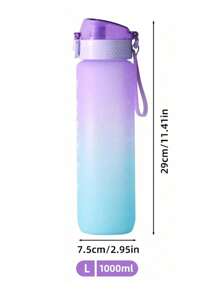 SHEIN Basic living 1pc Ombre Slogan Graphic Water Bottle - Purple - View 8
