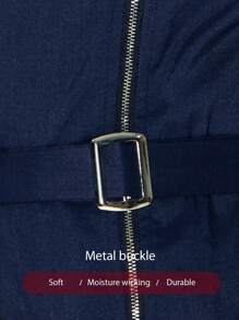 Lumivelle 女士优雅抹胸翻盖口袋中长工装连衣裙 - 藏蓝色 - 查看 8