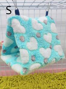 1 件柔软舒适温暖毛绒心形图案三角形吊床鸟巢，适合玄凤鹦鹉、鹦鹉和其他中小型鹦鹉睡觉、休息、玩耍。多种尺寸和颜色选择，可拆卸金属挂钩用于清洁，适用于秋季和冬季