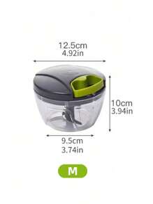 1 pieza Picadora de verduras de cocina, procesador de alimentos manual multifuncional, picadora de ajo de tracción manual portátil, cortadora de cebolla para verduras, jengibre, frutas, nueces, hierbas, etc. (2 tamaños disponibles: 500 ml, 900 ml) Gris, Navidad