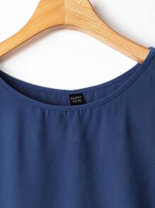 EMERY ROSE 大码假日休闲纯色上衣和佩斯利印花裤两件套