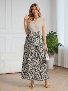 Shutterstock Glamance Women's Vacation Patchwork Floral Print Cap Sleeve Casual Dress - White - View 4