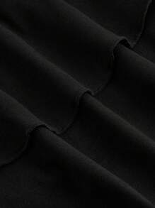 ROMWE J-Fashion Plus Size Women's Punk Cross Decor Multi-Layer Halter Mini Dress - Black - View 3